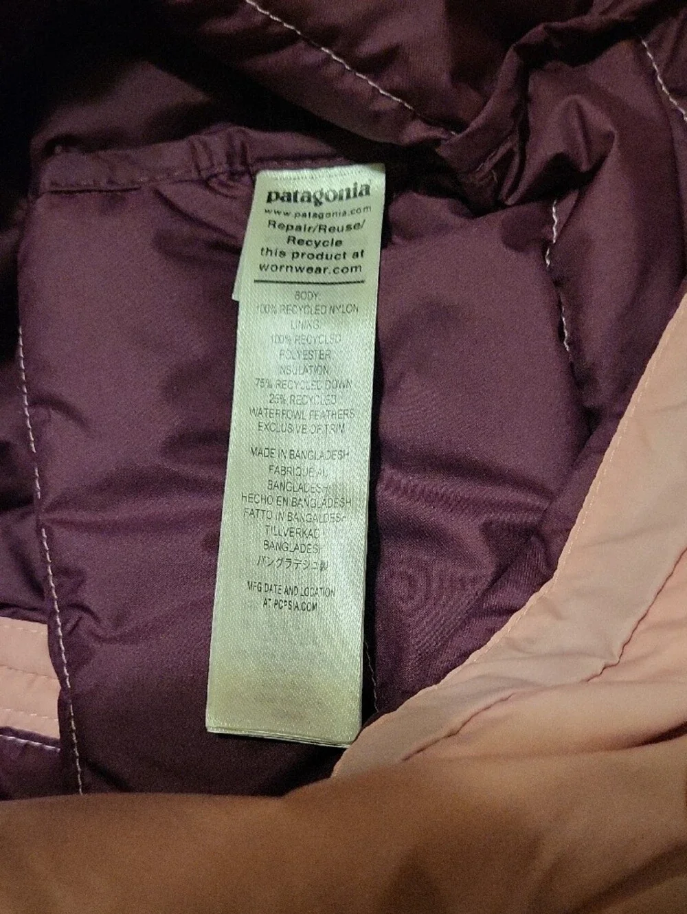 Patagonia Netplus Light Pink Quilted Puffer Jacket
